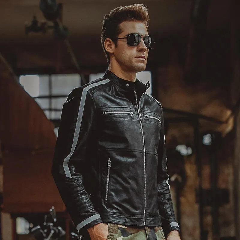 West Louis™ Genuine Leather Bikers Jacket