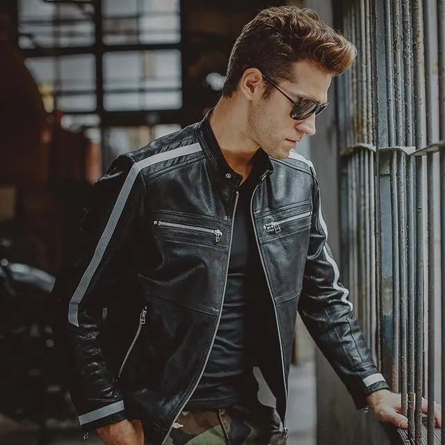 West Louis™ Genuine Leather Bikers Jacket