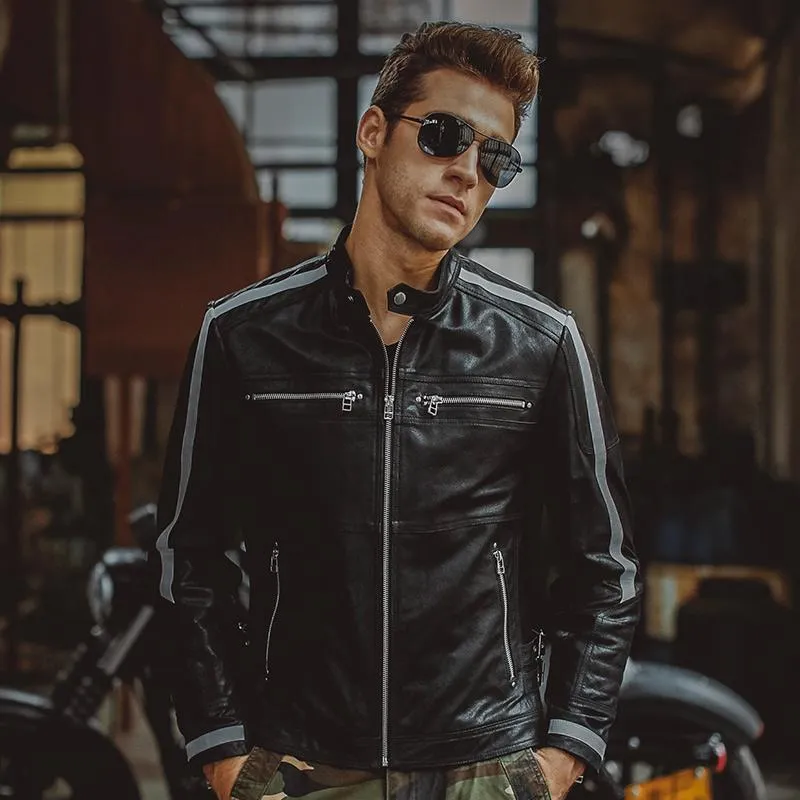 West Louis™ Genuine Leather Bikers Jacket
