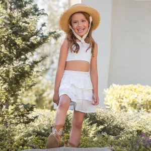 WHITE SKORT SET FOR GIRLS