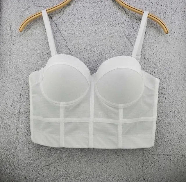 Women's Corset Bustier Bra Night Club Party long sexy Cropped Top