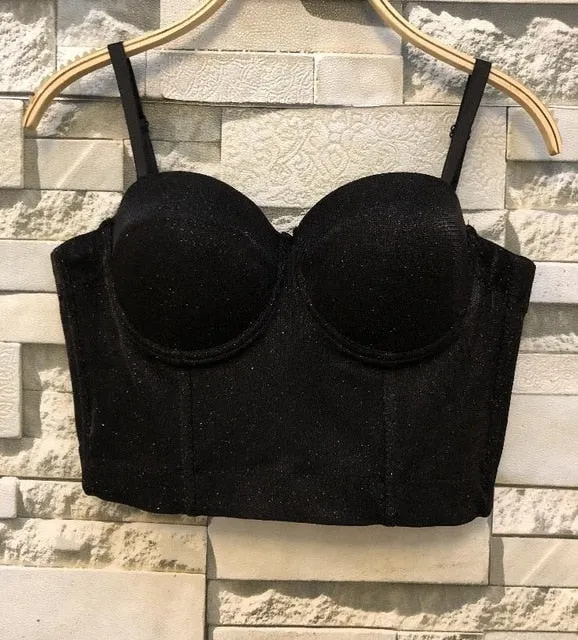 Women's Corset Bustier Bra Night Club Party long sexy Cropped Top