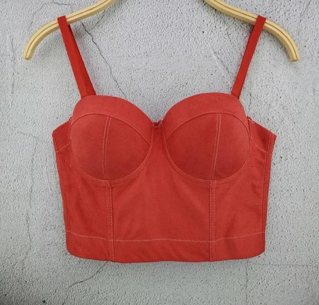Women's Corset Bustier Bra Night Club Party long sexy Cropped Top