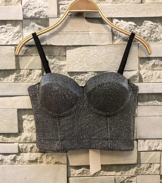 Women's Corset Bustier Bra Night Club Party long sexy Cropped Top