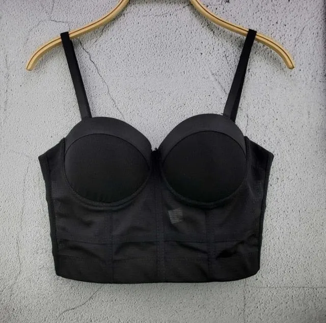 Women's Corset Bustier Bra Night Club Party long sexy Cropped Top