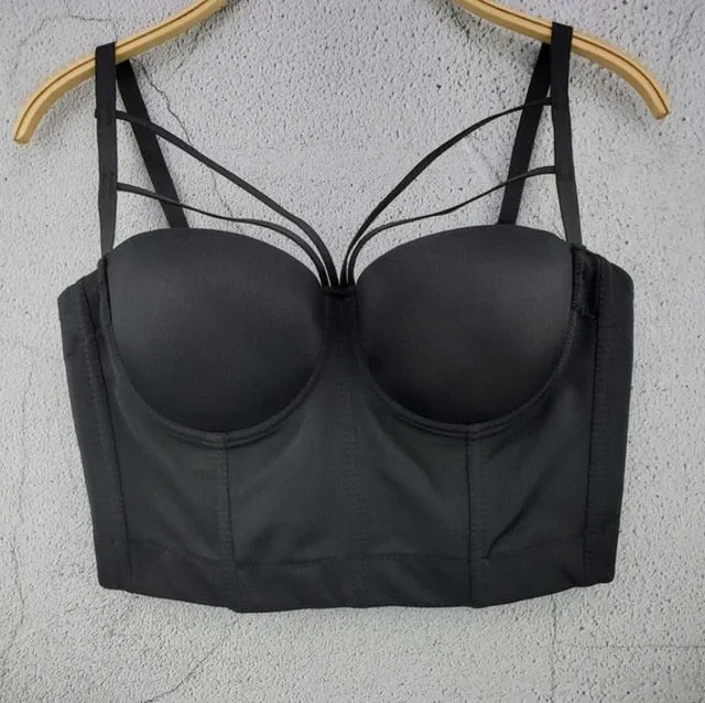 Women's Corset Bustier Bra Night Club Party long sexy Cropped Top
