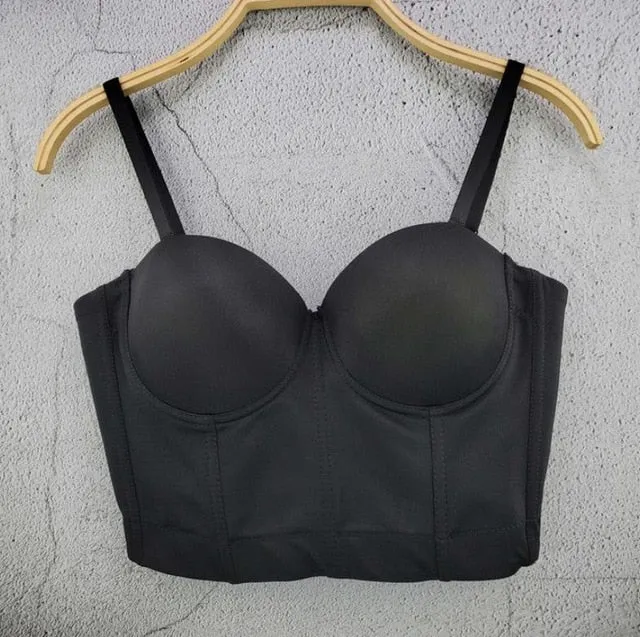 Women's Corset Bustier Bra Night Club Party long sexy Cropped Top