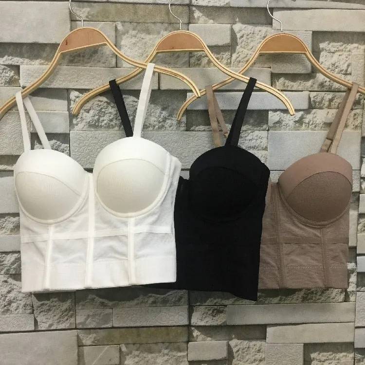 Women's Corset Bustier Bra Night Club Party long sexy Cropped Top
