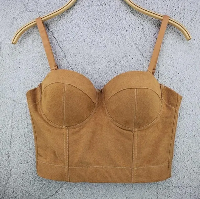 Women's Corset Bustier Bra Night Club Party long sexy Cropped Top