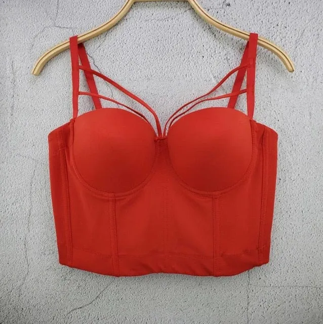 Women's Corset Bustier Bra Night Club Party long sexy Cropped Top