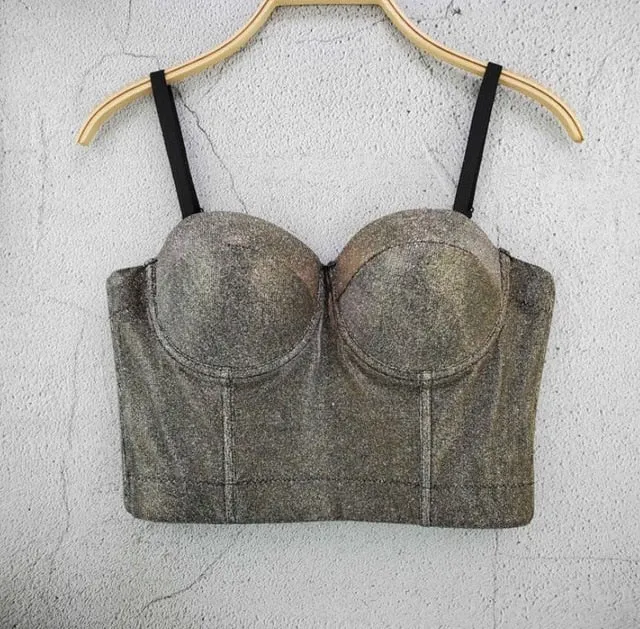 Women's Corset Bustier Bra Night Club Party long sexy Cropped Top