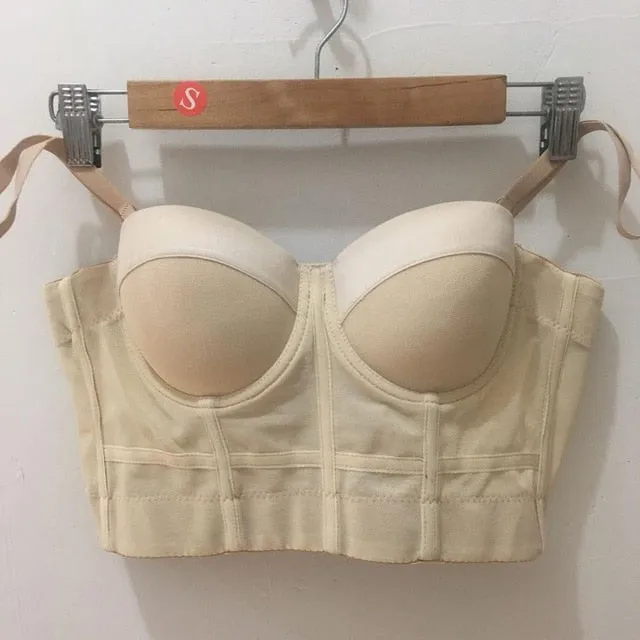 Women's Corset Bustier Bra Night Club Party long sexy Cropped Top