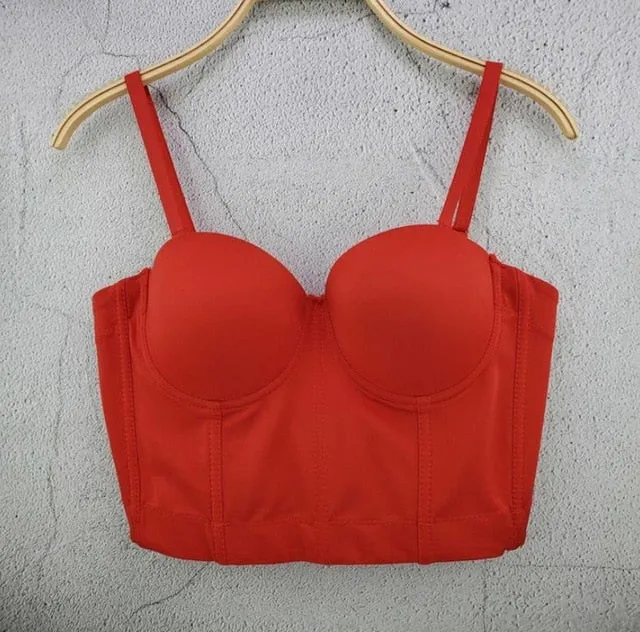 Women's Corset Bustier Bra Night Club Party long sexy Cropped Top