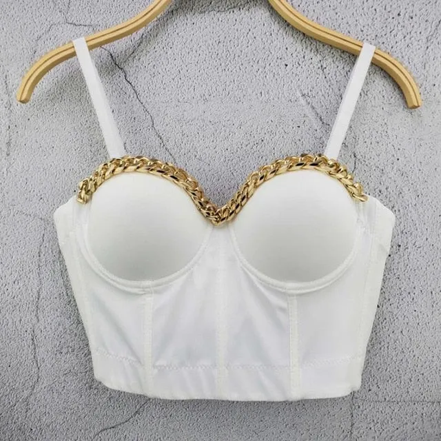 Women's Corset Bustier Bra Night Club Party long sexy Cropped Top