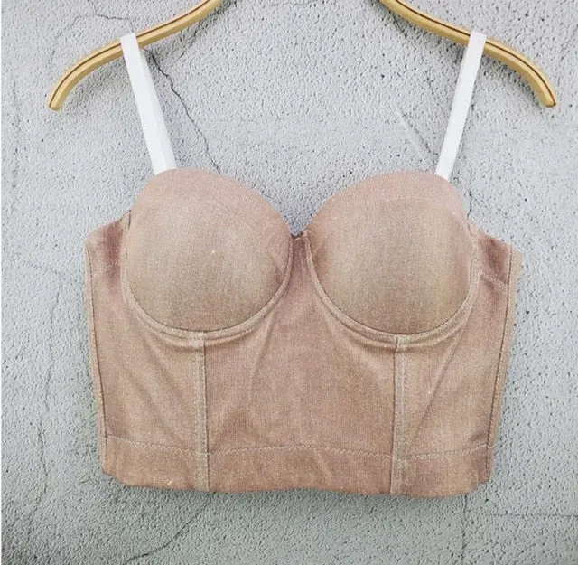 Women's Corset Bustier Bra Night Club Party long sexy Cropped Top
