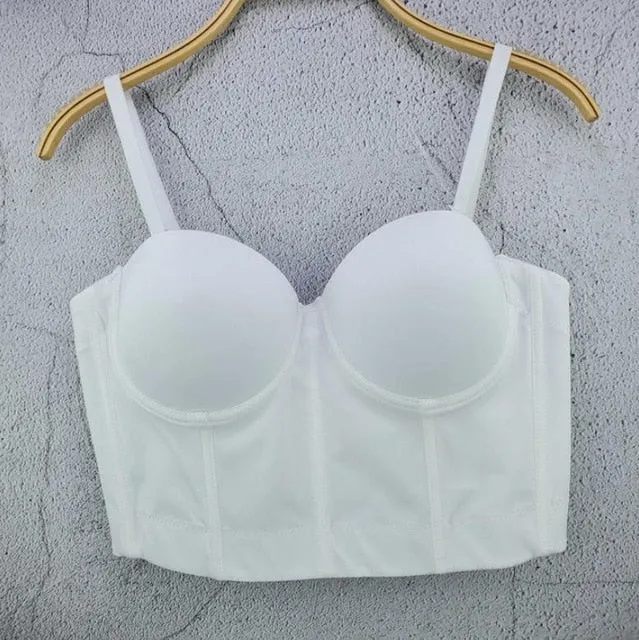Women's Corset Bustier Bra Night Club Party long sexy Cropped Top