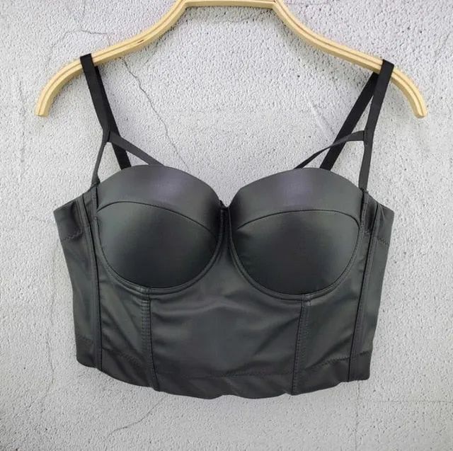 Women's Corset Bustier Bra Night Club Party long sexy Cropped Top