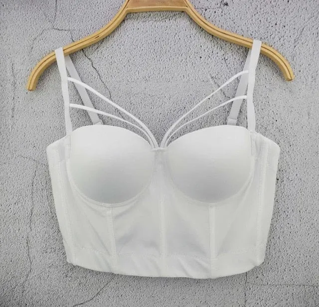 Women's Corset Bustier Bra Night Club Party long sexy Cropped Top