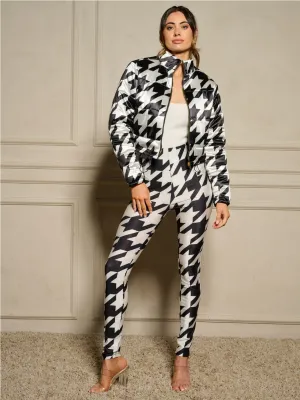 WOMEN'S LONG SLEEVE JACKET & ELASTIC WAIST PANTS MULTI PRINT 2PC. SET