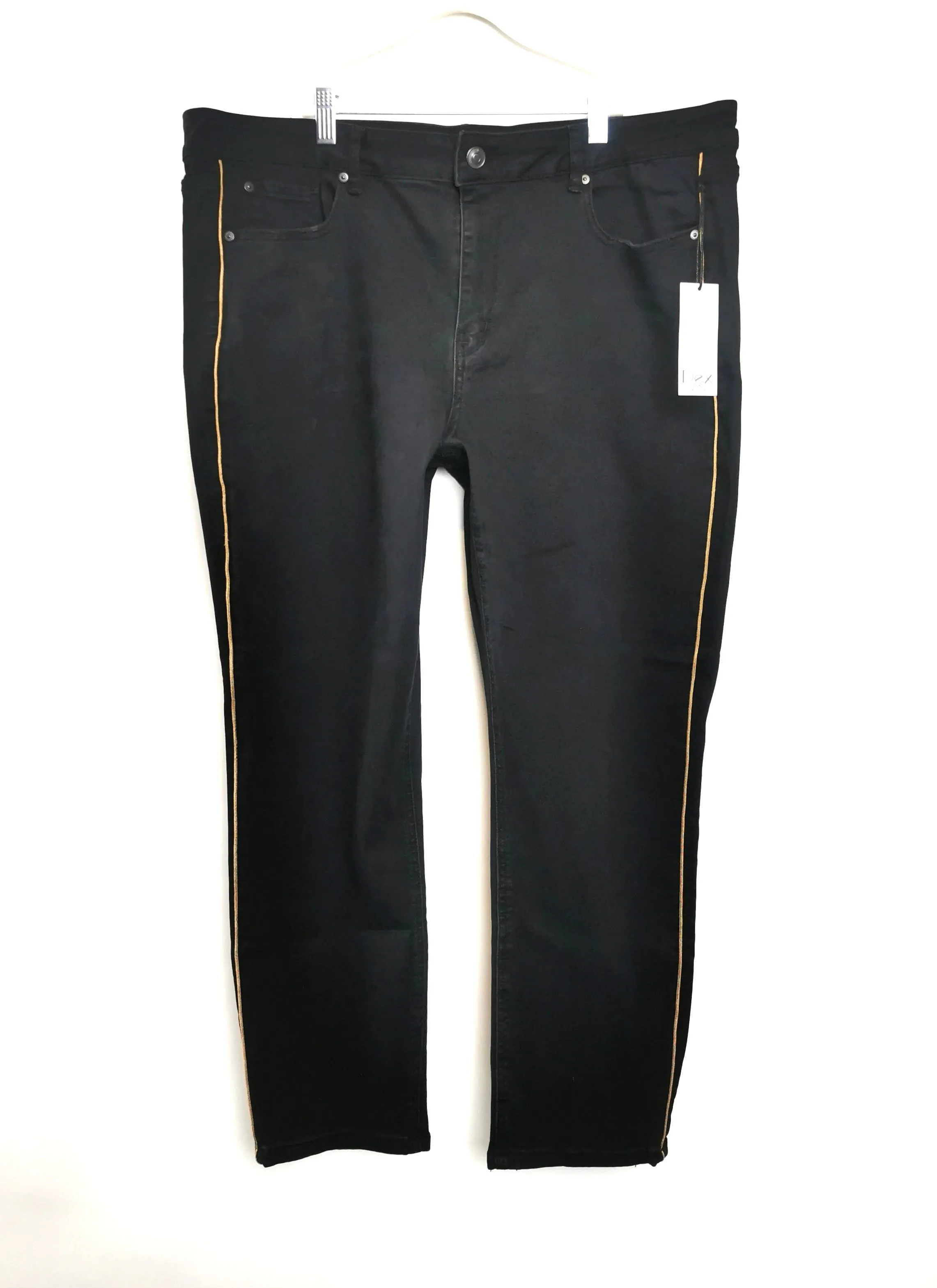 WOMENS PLUS SIZE 22 - DEX, Black / Gold Skinny Jeans NWT B27