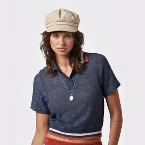 Womens Retro Mesh S/S Polo - Blue
