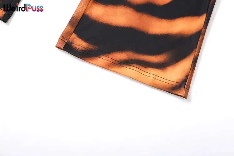 Women's Tiger Print Flare Pants