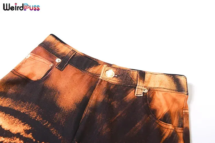 Women's Tiger Print Flare Pants