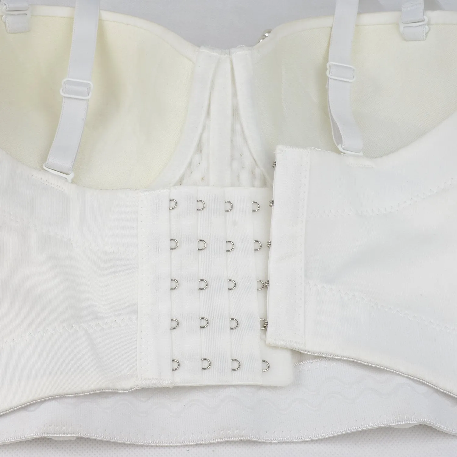 Woment's Pearls Beaded Bustier Crop Top Club Party Sexy Corset Top Bra White