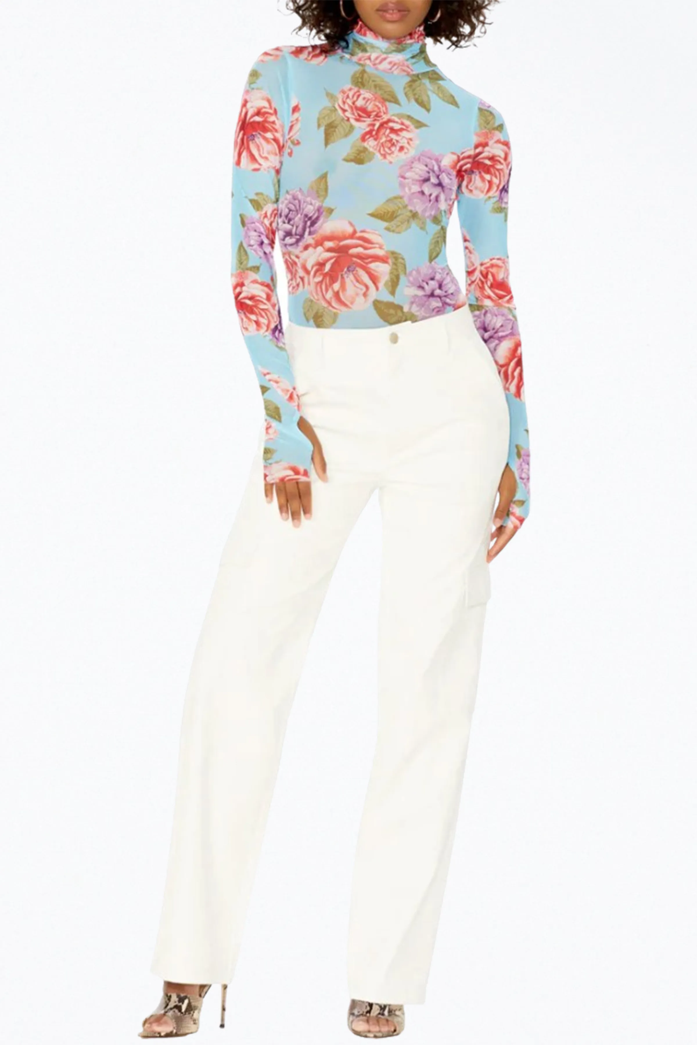ZADIE POWER MESH TURTLENECK TOP